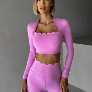 Růžový sportovní pilates top LUNIRA s dlouhým rukávem Velikost: S