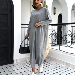 Šedé basic dlouhé šaty STOPHERE Velikost: ONESIZE