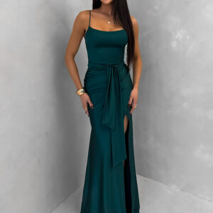 Smaragdové společenské dlouhé šaty BELUNA Velikost: ONESIZE