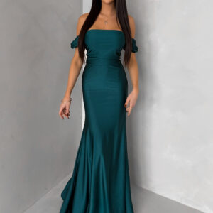 Smaragdové společenské plesové dlouhé šaty LUNZARO Velikost: ONESIZE