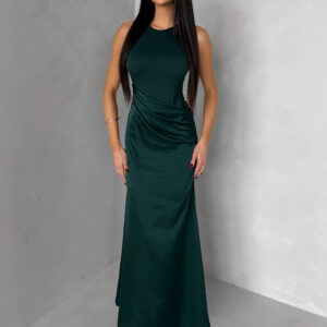 Smaragdové společenské šaty VELMORO s body Velikost: ONESIZE