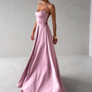 Starorůžové dlouhé plesové šaty CELLINES se šněrováním Velikost: S