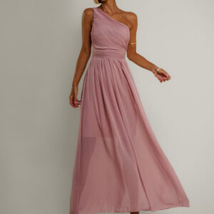 Starorůžové elegantní dlouhé šaty FLOAT