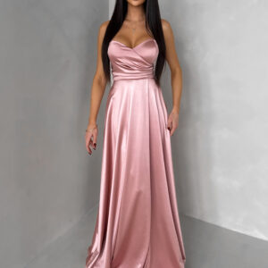 Starorůžové společenské dlouhé šaty SYCHAEUS bez ramínek Velikost: ONESIZE