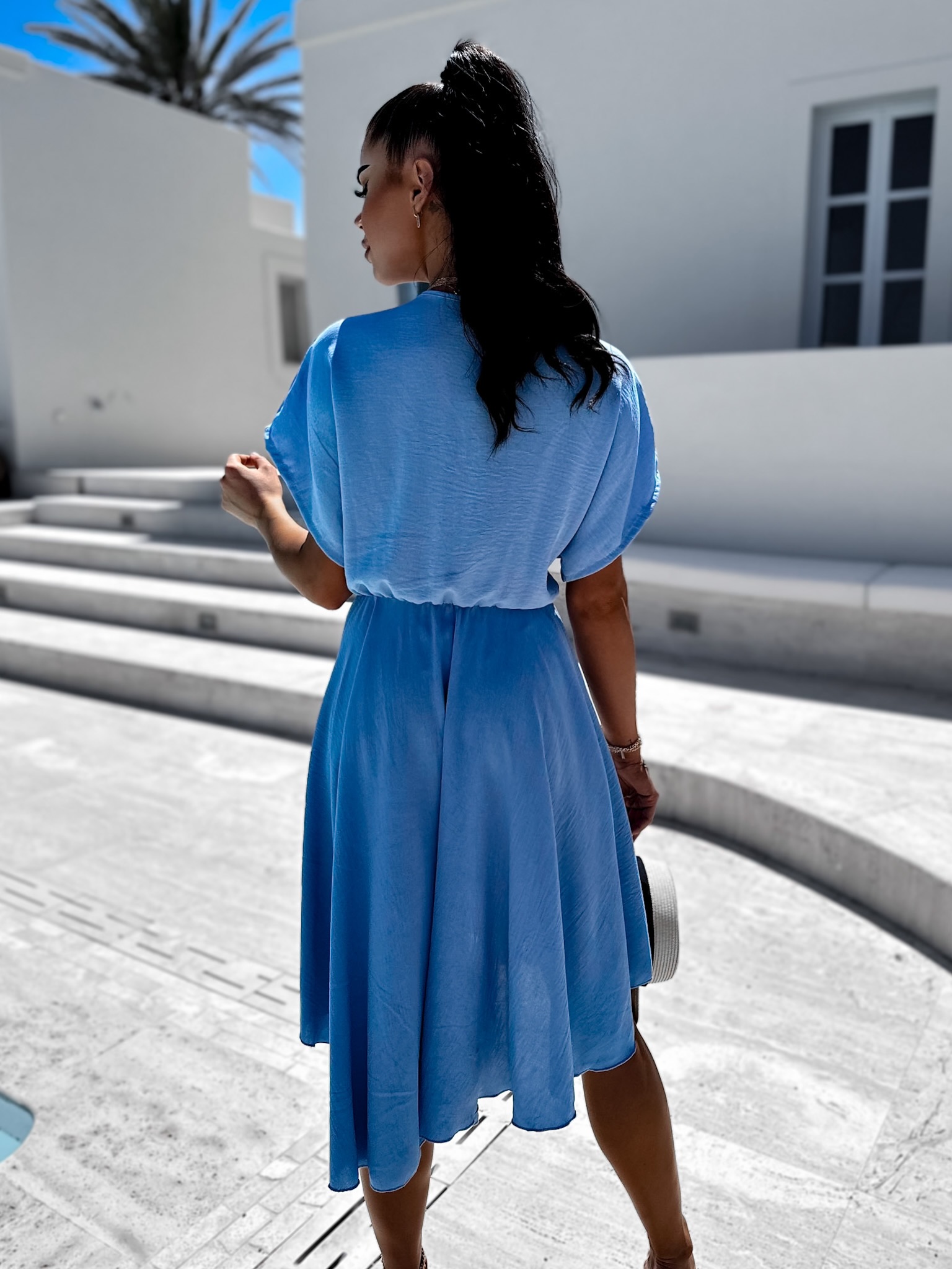 Světle modré jednoduché elegantní šaty COSMOS Velikost: ONESIZE - Obrázek 2