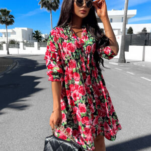 Zelené elegantní šaty JOSHUAE s květinovým vzorem Velikost: ONESIZE