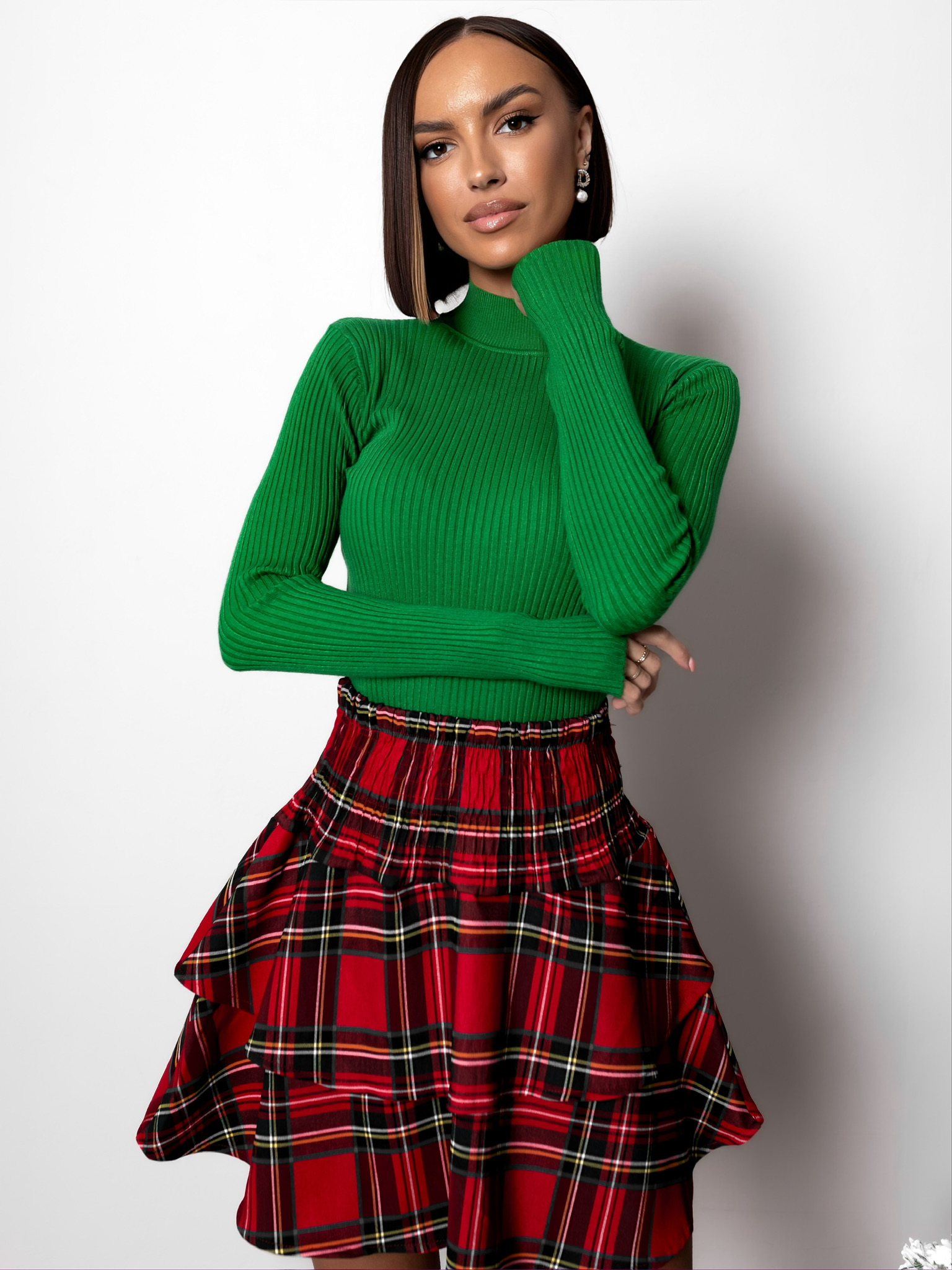 Zelený lehký basic svetřík CLOELIA Velikost: ONESIZE - Obrázek 2