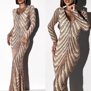 Zlaté společenské šaty NARKISSOS s flitry Velikost: S