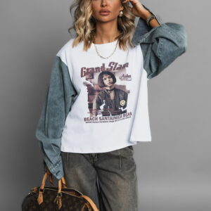 Bílá mikina LEDYN 100% bavlna s potiskem Velikost: ONESIZE