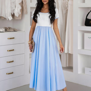 Bílomodré bavlněné šaty FLEXTA Velikost: ONESIZE