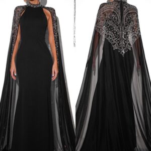 Černé plesové dlouhé šaty MORMONT s vlečkou Velikost: M