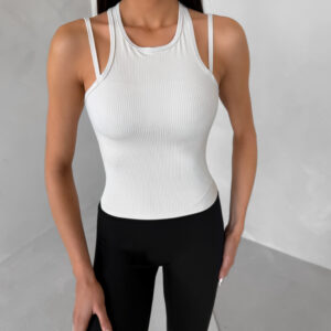 Krémové sportovní joga tílko DIERAS Velikost: L