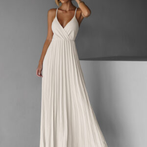 Béžové šaty SUNLOVE s plisovanou sukní