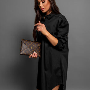 Černá oversize košile WANT s kapsičkou