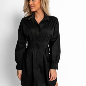 Černé basic vypasované košilové šaty SIERRA Velikost: ONESIZE