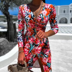 Černé květinové šaty TIMBERE Velikost: ONESIZE