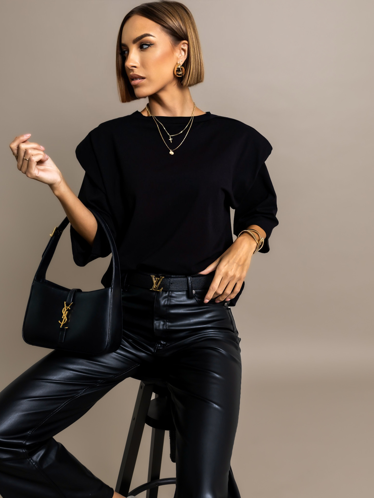 Černé triko RALPH s vycpávkami Velikost: ONESIZE