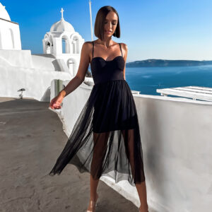 Černé tylové šaty POLOWA