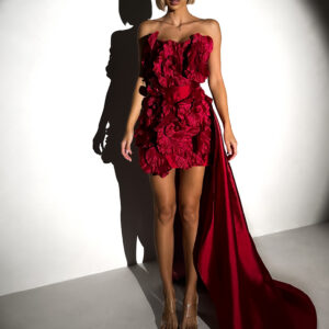 Červené plesové krátké šaty LIMORIA Velikost: L