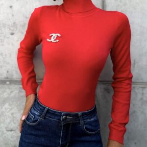 Červený svetřík CATENY s roláčkem Velikost: ONESIZE