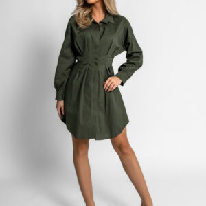 Khaki košilové šaty SIERRA na knoflíky