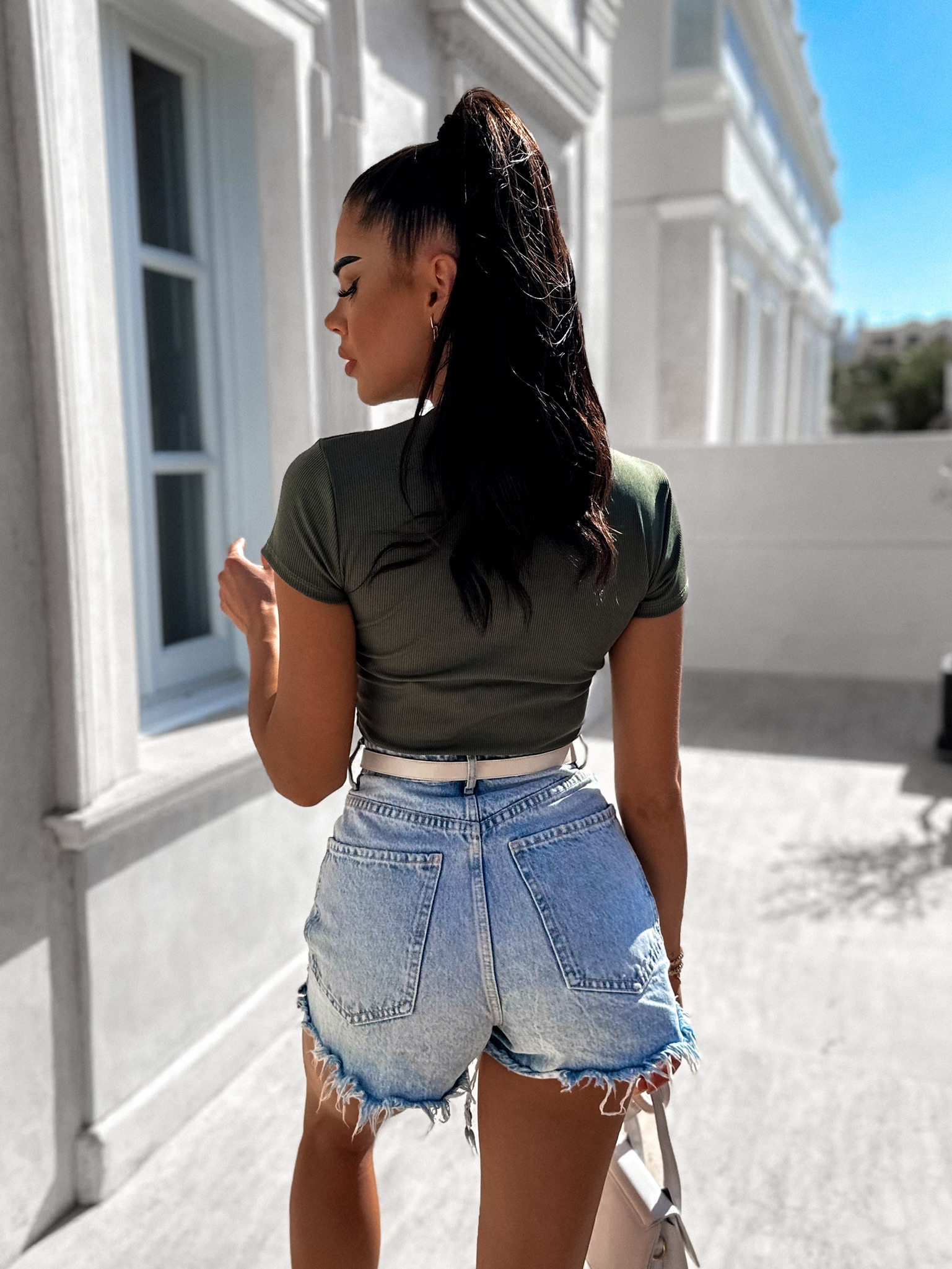 Khaki krátké tričko COMB Velikost: ONESIZE - Obrázek 3