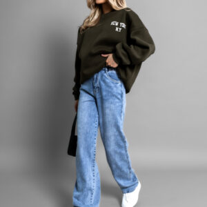 Khaki oversized mikina SHINGO 95% bavlna Velikost: ONESIZE