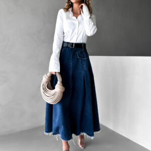 Modrá dlouhá džínová sukně LINETE Velikost: M