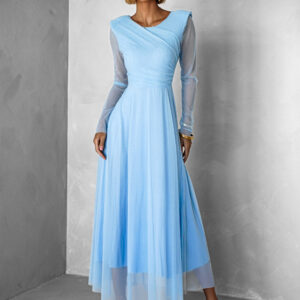 Světle modré tylové společenské šaty ASHER Velikost: ONESIZE