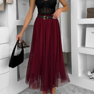 Vínová tylová midi sukně NEXORA Velikost: ONESIZE