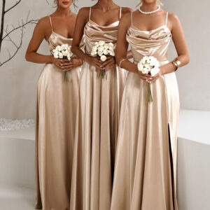 Zlaté saténové korzetové šaty LUNOREX pro družičky Velikost: ONESIZE