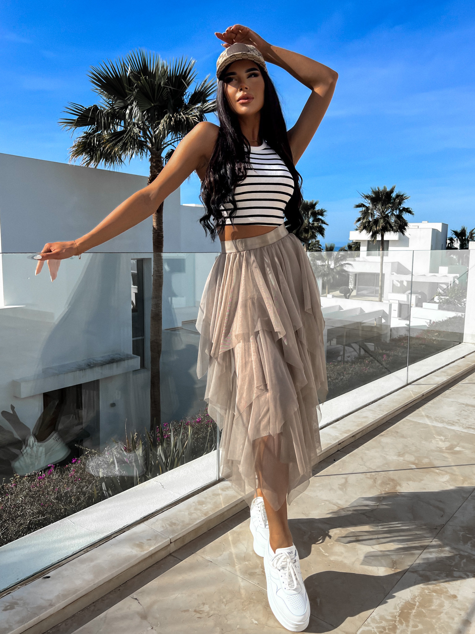 Béžová tylová sukně NOTICELL - Obrázek 2