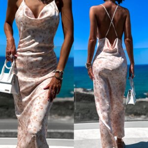 Béžové lesklé elegantní šaty DRAKSEN Velikost: ONESIZE