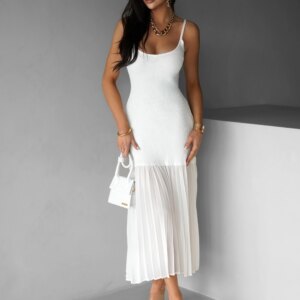 Bílé dlouhé šaty TULULA s tylovou sukní Velikost: M/L