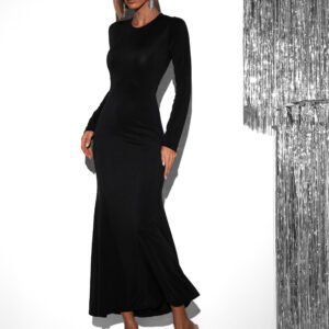 Černé dlouhé večerní šaty LYDIE Velikost: ONESIZE