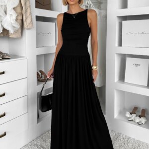 Černé elegantní dlouhé šaty LORAVIA Velikost: L