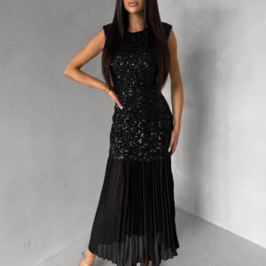 Černé společenské plesové třpytivé šaty SECTOR Velikost: M/L