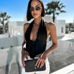 Černý elegantní top NORANY Velikost: L