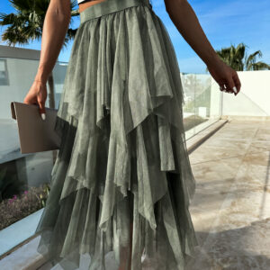 Khaki tylová sukně NOTICELL