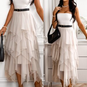 Krémová tylová elegantní sukně NOTICELL Velikost: ONESIZE