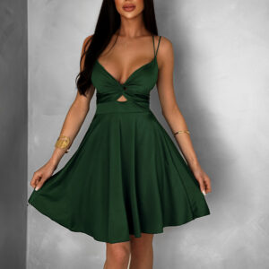 Smaragdové letní áčkové krátké šaty MADURAI Velikost: ONESIZE