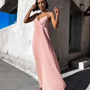 Starorůžové šaty SUNLOVE s plisovanou sukní