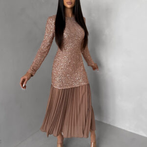 Starorůžové společenské dlouhé třpytivé šaty TARGET Velikost: M/L