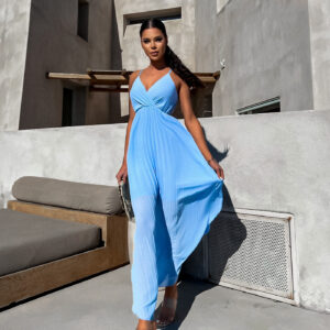 Světle modré šaty SUNLOVE s plisovanou sukní