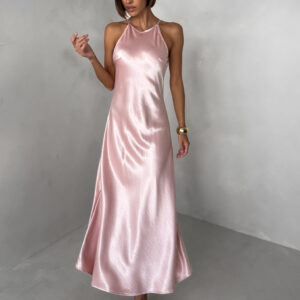 Světle růžové elegantní společenské šaty HYDRIS Velikost: M/L