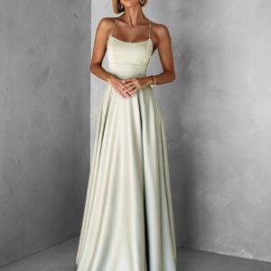 Světle zelené dlouhé šaty CELLINES se šněrováním Velikost: L