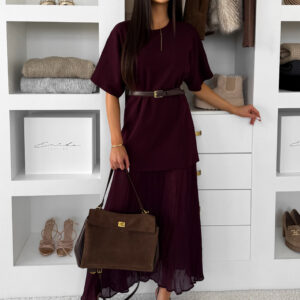 Vínové stylové maxi dlouhé šaty LEGACY Velikost: ONESIZE