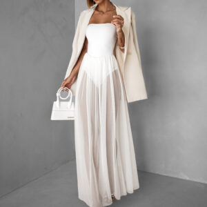 Bílá tylová dlouhé sukně HARRYOL s kraťáskami Velikost: ONESIZE