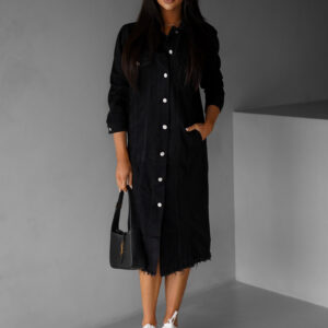 Černé džínové šaty CAPRICE na knoflíky Velikost: XS/S