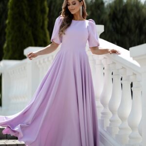 Fialové elegantní dlouhé šaty AVELIRA Velikost: XXXL